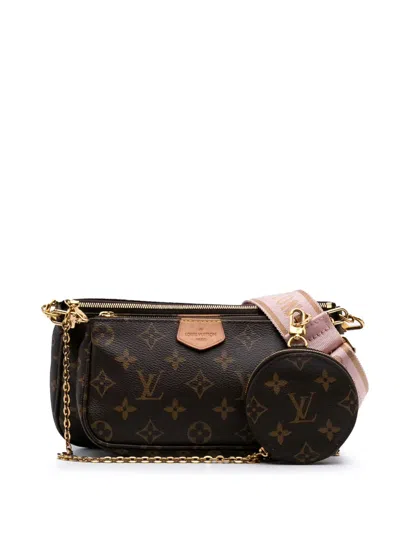 Pre-owned Louis Vuitton 2020 Monogram Multi Pochette Accessoires Satchel In Brown