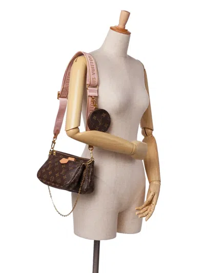 Pre-owned Louis Vuitton 2020 Monogram Multi Pochette Accessoires Satchel In Brown