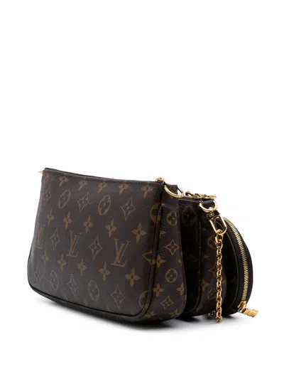Pre-owned Louis Vuitton 2020 Monogram Multi Pochette Accessoires Satchel In Brown