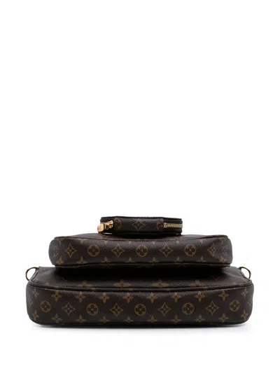 Pre-owned Louis Vuitton 2020 Monogram Multi Pochette Accessoires Satchel In Brown