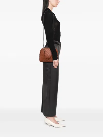 Pre-owned Gucci 2016-2024 Mini Ssima Dome Satchel In Brown