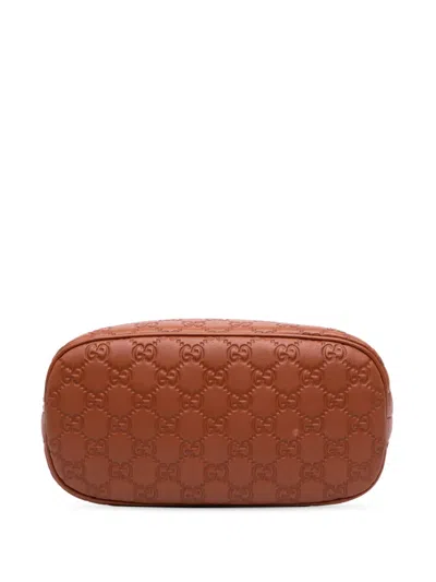 Pre-owned Gucci 2016-2024 Mini Ssima Dome Satchel In Brown