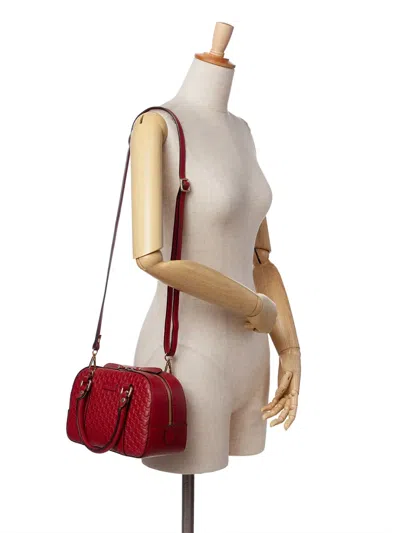 Pre-owned Gucci 2016-2025 Small Microssima Bree Satchel In Red