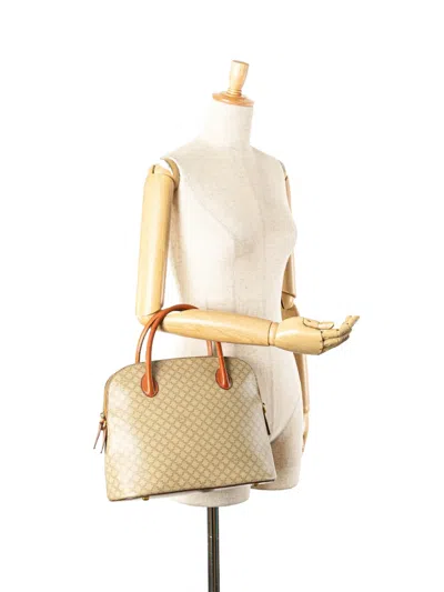 Pre-owned Celine 1995 Macadam Coated Canvas Dome Satchel