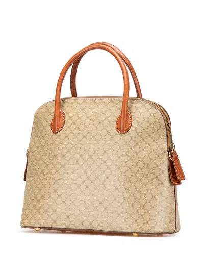 Pre-owned Celine 1995 Macadam Coated Canvas Dome Satchel