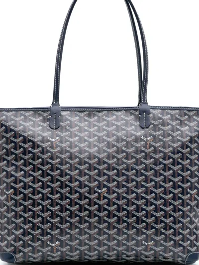 Pre-owned Goyard 2018 Ine Artois Mm Tote Bag In Blue