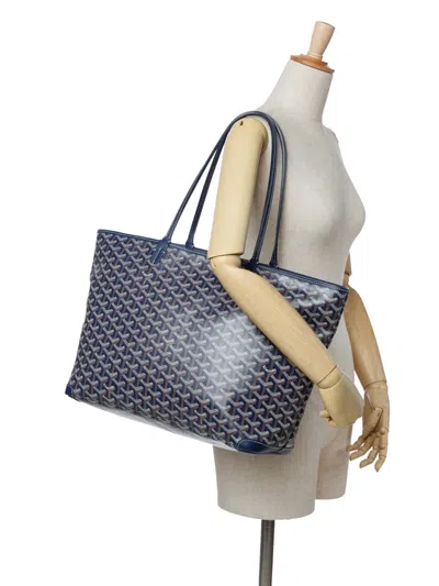 Pre-owned Goyard 2018 Ine Artois Mm Tote Bag In Blue