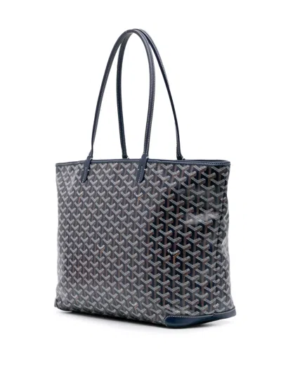 Pre-owned Goyard 2018 Ine Artois Mm Tote Bag In Blue