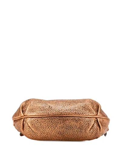 Pre-owned Bottega Veneta 2008 Intrecciato Trimmed Metallic Leather Crossbody Bag