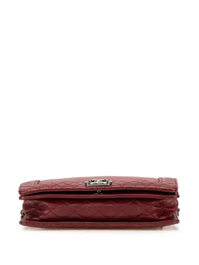 Pre-owned Chanel 2013-2014 Small Calfskin Boy Reverso Flap Crossbody Bag In Red