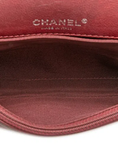 Pre-owned Chanel 2013-2014 Small Calfskin Boy Reverso Flap Crossbody Bag In Red