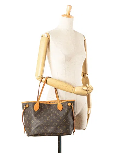 Pre-owned Louis Vuitton 2008 Monogram Neverfull Pm Tote Bag In Brown