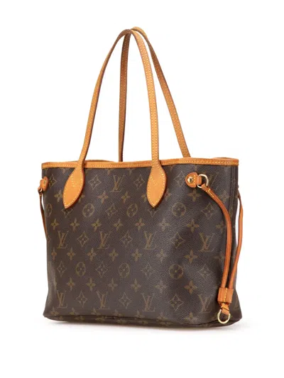 Pre-owned Louis Vuitton 2008 Monogram Neverfull Pm Tote Bag In Brown
