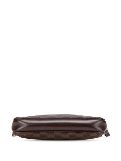 Pre-owned Louis Vuitton 2002 Damier Ebene Navona Shoulder Bag In Brown