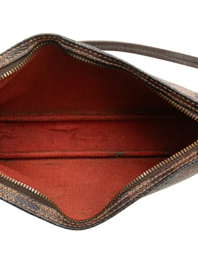 Pre-owned Louis Vuitton 2002 Damier Ebene Navona Shoulder Bag In Brown