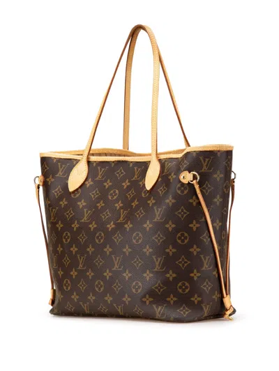 Pre-owned Louis Vuitton 2007 Monogram Neverfull Mm Tote Bag In Brown