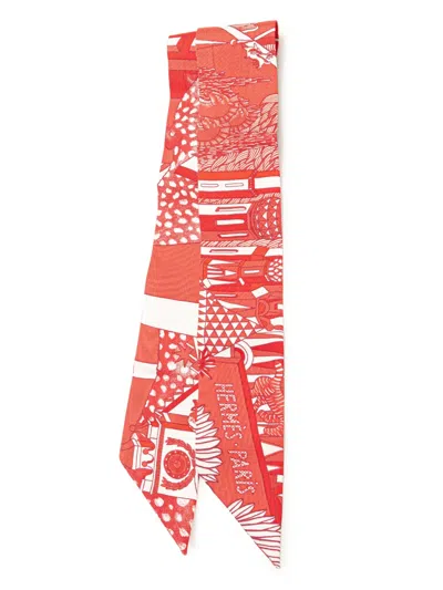 Pre-owned Hermes 2000-2025 Animapolis Silk Twilly Scarf Scarves