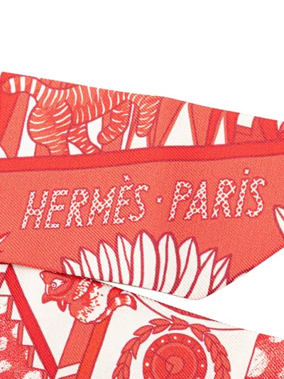 Pre-owned Hermes 2000-2025 Animapolis Silk Twilly Scarf Scarves