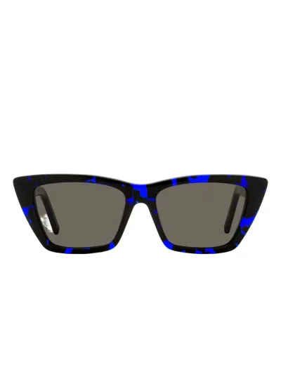 Saint Laurent Cat-eye Rectangular Sunglasses In Black