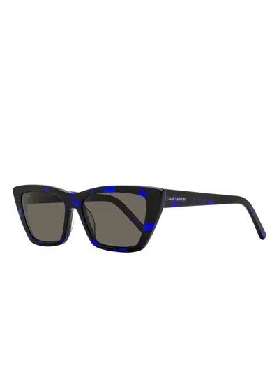 Saint Laurent Cat-eye Rectangular Sunglasses In Black