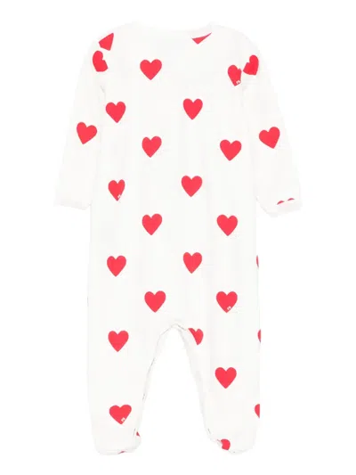 Petit Bateau Heart-print Romper In White