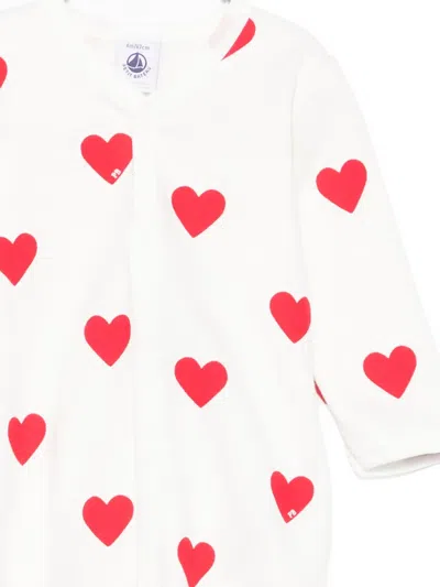 Petit Bateau Heart-print Romper In White