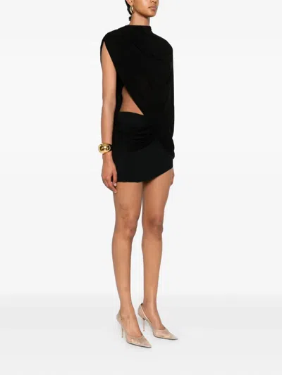 Francesco Murano Draped High-neck Dress