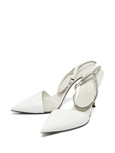 Pre-owned Giuseppe Zanotti Vintage 10mm Xenya Pointed-toe Pumps In White