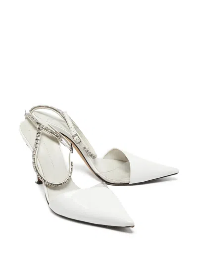 Pre-owned Giuseppe Zanotti Vintage 10mm Xenya Pointed-toe Pumps In White