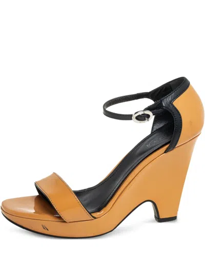 Pre-owned Tod's Vintage 105mm Platform Sandals In Brown