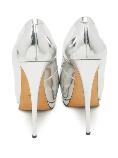 Pre-owned Giuseppe Zanotti Vintage  165mm Sharon Peep-toe Pumps In Gray