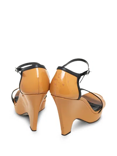 Pre-owned Tod's Vintage 105mm Platform Sandals In Brown