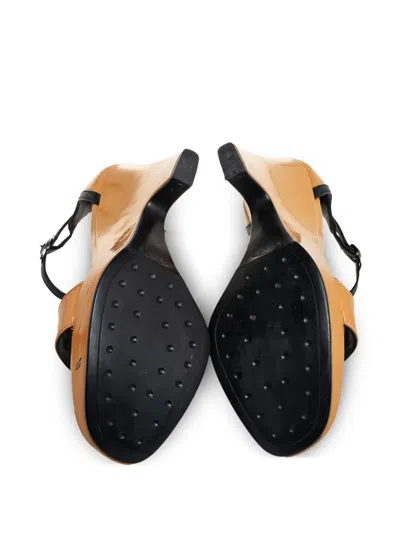 Pre-owned Tod's Vintage 105mm Platform Sandals In Brown