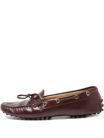 Pre-owned Tod's Vintage Leather Loafers In Red