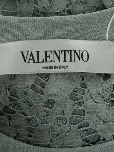 Pre-owned Valentino Lace-detailing Mini Dress In Blue