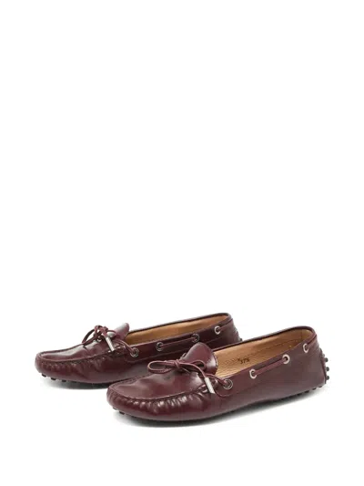 Pre-owned Tod's Vintage Leather Loafers In Red