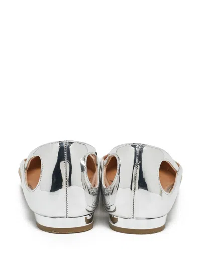 Pre-owned Aquazzura  Cinemax Pointed-toe Metallic Ballet Flats