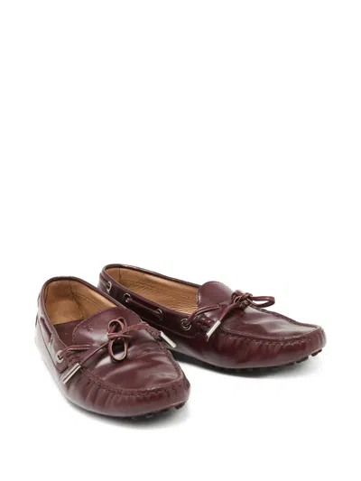 Pre-owned Tod's Vintage Leather Loafers In Red