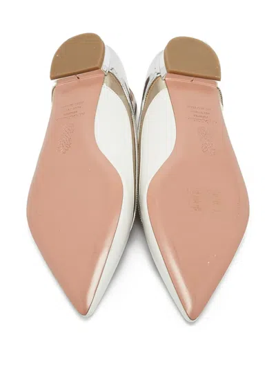 Pre-owned Aquazzura  Cinemax Pointed-toe Metallic Ballet Flats