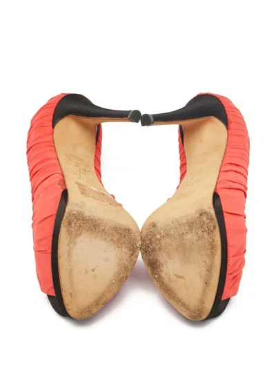 Pre-owned Giuseppe Zanotti Vintage  140mm Draped Peep-toe Pumps In Red