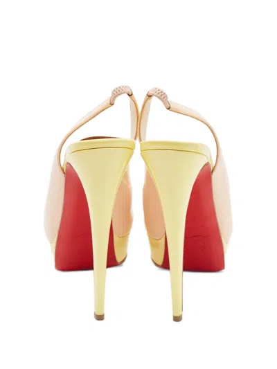 Pre-owned Christian Louboutin 160mm Lady Peep Sandals In Neutral