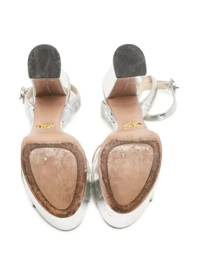 Pre-owned Prada 120mm Metallic-effect Sandals