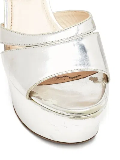 Pre-owned Prada 120mm Metallic-effect Sandals