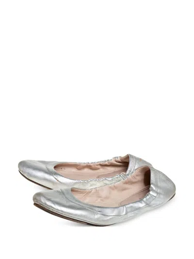 Pre-owned Prada Metallic Leather Ballet Flats