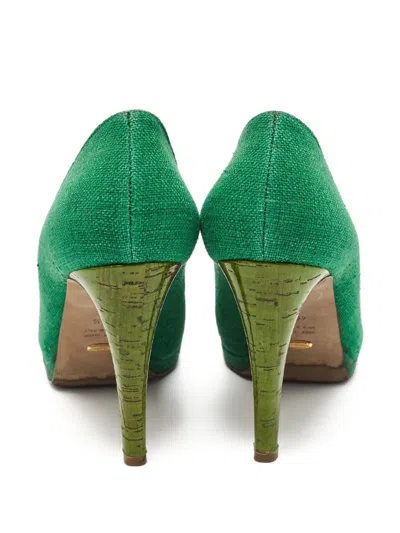 Pre-owned Sergio Rossi Vintage  100mm Canvas Pumps