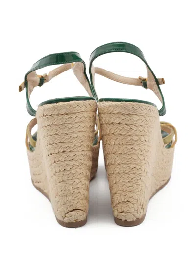 Pre-owned Saint Laurent 130mm Leather Wedge Sandals