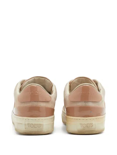 Pre-owned Tod's Vintage Textured Leather Low-top Sneakers
