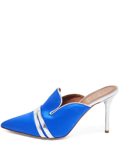 Pre-owned Malone Souliers  95mm Hayley Pointed-toe Satin Mules