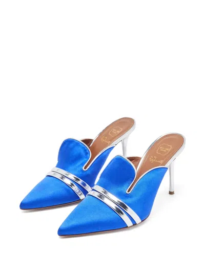 Pre-owned Malone Souliers  95mm Hayley Pointed-toe Satin Mules
