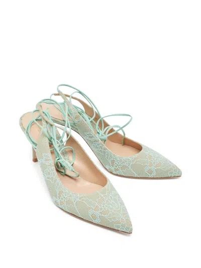 Pre-owned Gianvito Rossi  80mm Irene Lace-up Pointed-toe Pumps